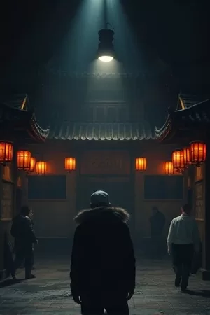《路灯熄灭之后》竖版海报，空荡街道上最后一盏将熄的路灯